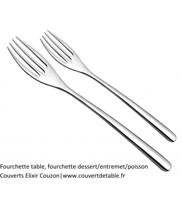 fourchette table, fourchette dessert Elixir, couverts Couzon 18/10 | www.couvertdetable.fr