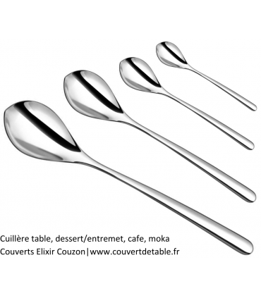 cuillère table, dessert, cafe, moka Elixir, couverts Couzon 18/10 | www.couvertdetable.fr
