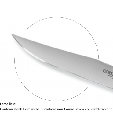 Couteau Steak K2, manche bi matière inox-nacrine | www.couvertdetable.fr