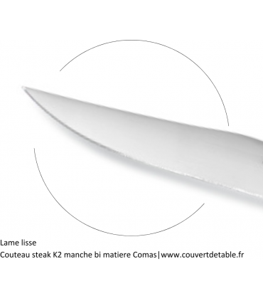 Couteau Steak K2, manche bi matiere inox-bois|www.couvertdetable.fr