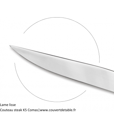 Couteau Steak K5 Inox, manche finition miroir|www.couvertdetable.fr