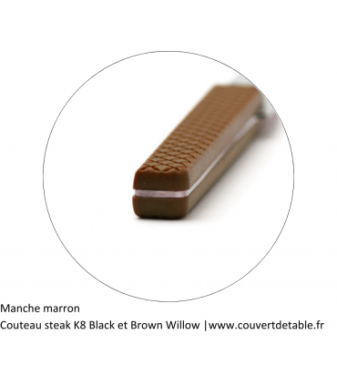 Couteaux steak K8 manche noir et marron Comas| www.couvertdetable.fr