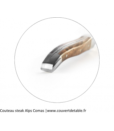 Couteau Steak Alps Aigle Royal, manche bois | www.couvertdetable.fr