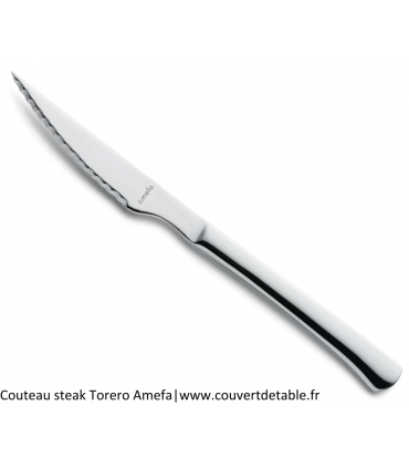 Couteau steak Torero tout inox  Amefa| www.couvertdetable.fr