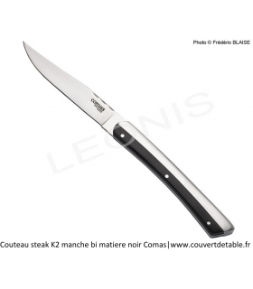 Couteau Steak K2, manche bi matière inox-nacrine | www.couvertdetable.fr