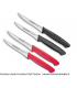 Couteaux steak Creative Chef manche noir et rouge lame micro dentée lame lisse | www.couvertdetable.fr