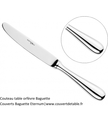 couteau table orfevre couvert baguette signature eternum 18/10 | www.couvertdetable.fr