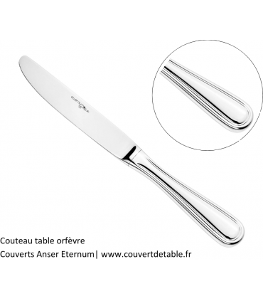 couteau table orfevre couvert anser eternum 18/10 | www.couvertdetable.fr