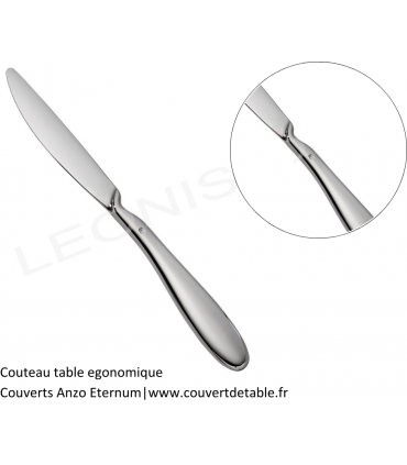 couteau table ergonomique couvert anzo eternum 18/10 | www.couvertdetable.fr