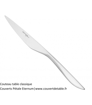 couteau table classique couvert pétale eternum 18/10 | www.couvertdetable.fr