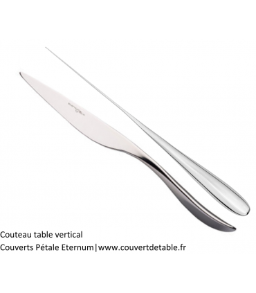 couteau table vertical couvert pétale eternum 18/10 | www.couvertdetable.fr