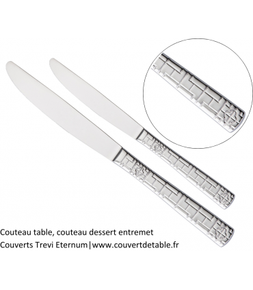 Trevi, couteau de table , couteau dessert entremet , couverts inox Eternum inox 18/10 |  www.couvertdetable.fr