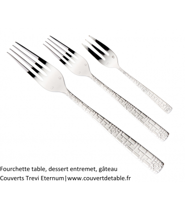 Trevi, fourchette de table, fourchette dessert, fourchette gateau, couverts inox Eternum inox 18/10 |  www.couvertdetable.fr