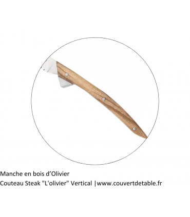 Couteau Steak Vertical Olivier - Eternum | www.couvertdetable.fr