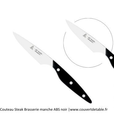 Couteau Steak Brasserie manche ABS noir| www.couvertdetable.fr