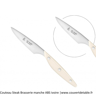 Couteau Steak Brasserie manche ABS Ivoire| www.couvertdetable.fr