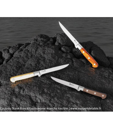 Couteau Steak Prince gastronome, manche nacrine | www.couvertdetable.fr