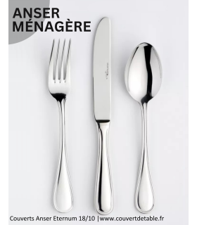 Ménagère Anser 24-48 pièces Eternum inox, couvert Anser eternum 18/10| www.couvertdetable.fr
