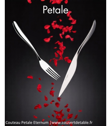 Ménagère Petale 24-48 pièces Eternum inox, couteau table Vertical Petale | www.couvertdetable.fr