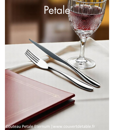 Ménagère Petale 24-48 pièces Eternum inox, couteau table Vertical Petale | www.couvertdetable.fr