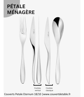 Ménagère Petale 24-48 pièces Eternum inox, couvert Petale eternum 18/10| www.couvertdetable.fr