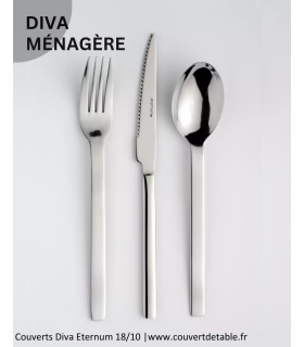 Ménagère Diva 24-48 pièces Eternum inox, couvert Diva eternum 18/10| www.couvertdetable.fr