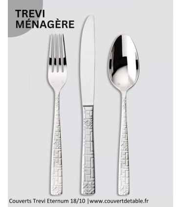 Ménagère Trevi 24-48 pièces Eternum inox, couvert Trevi eternum 18/10| www.couvertdetable.fr