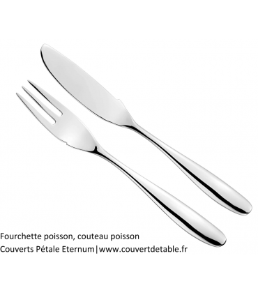 Fourchette poisson, couteau poisson
Couverts Pétale Eternum 18/10|www.couvertdetable.fr