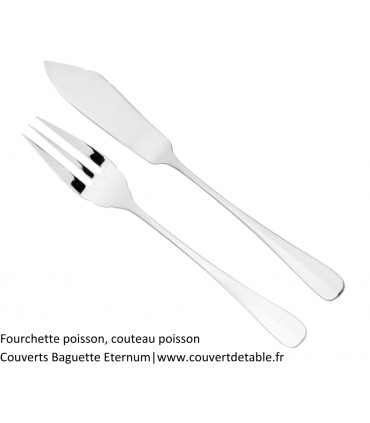 Fourchette poisson, couteau poisson
Couverts Baguette Eternum 18/10|www.couvertdetable.fr