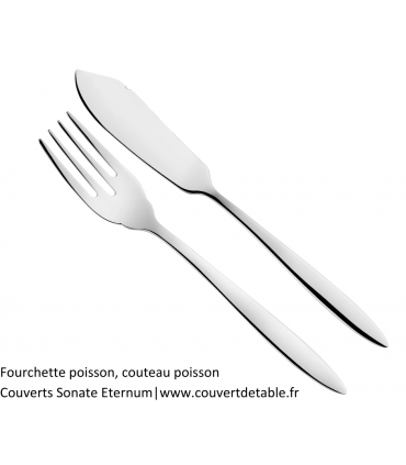 Fourchette poisson, couteau poisson
Couverts Sonate Eternum 18/10|www.couvertdetable.fr