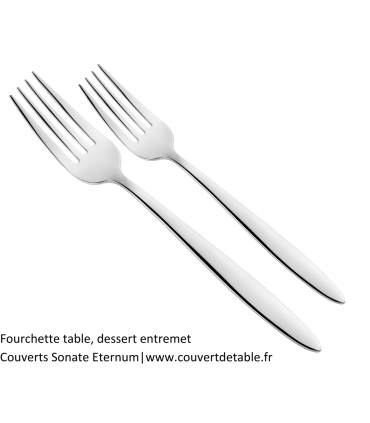 Fourchette table, dessert entremet
Couverts Sonate Eternum 18/10|www.couvertdetable.fr