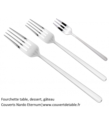 Nardo, fourchette table, fourchette dessert, fourchette gâteau, couverts inox Eternum  |  www.couvertdetable.fr