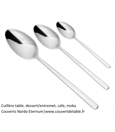 Nardo, cuillère de table, cuillère dessert, cuillère café, couverts inox Eternum  |  www.couvertdetable.fr