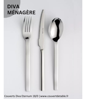 Ménagère Diva 24-48 pièces Eternum inox, couvert Diva eternum 18/0| www.couvertdetable.fr