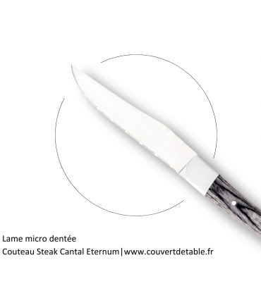 Couteau Steak Cantal, manche bois Pakka| www.couvertdetable.fr