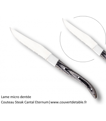 Couteau Steak Cantal, manche bois Pakka| www.couvertdetable.fr