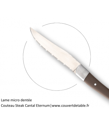 Couteau Steak Cantal, manche ACR| www.couvertdetable.fr