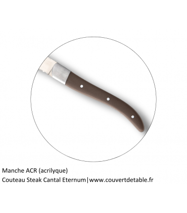 Couteau Steak Cantal, manche ACR| www.couvertdetable.fr
