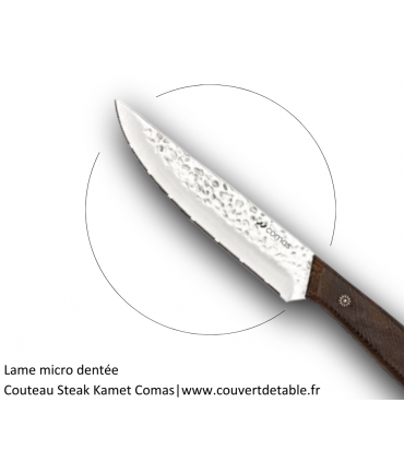 Couteau Steak Kamet, manche bois Wenge, rivets étoilés| www.couvertdetable.fr
