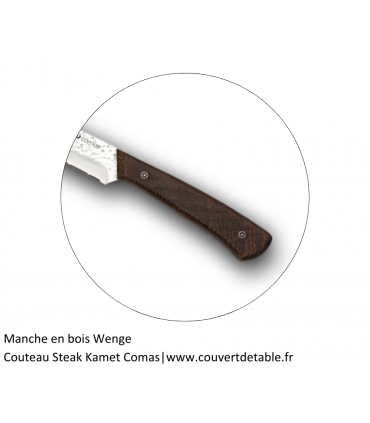 Couteau Steak Kamet, manche bois Wenge, rivets étoilés| www.couvertdetable.fr