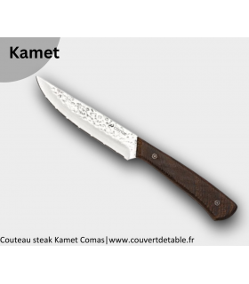 Couteau Steak Kamet, manche bois Wenge, rivets étoilés| www.couvertdetable.fr
