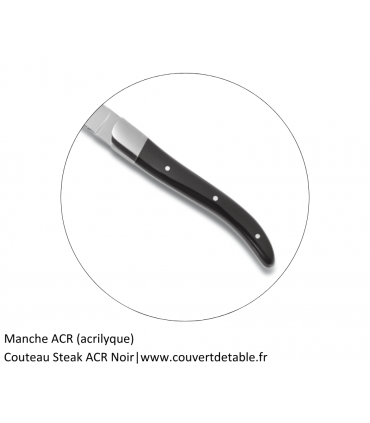 Couteau Steak ACR, manche Noir| www.couvertdetable.fr