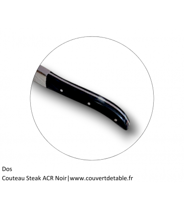 Couteau Steak ACR, manche Noir| www.couvertdetable.fr