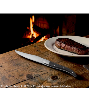 Couteau Steak ACR, manche Noir| www.couvertdetable.fr