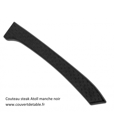 Couteau steak Atoll manche noir lame microdentée | www.couvertdetable.fr