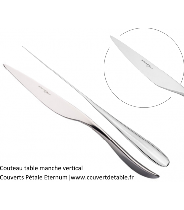 couteau table vertical Pétale, couvert inox  Eternum  |  www.couvertdeble.fr