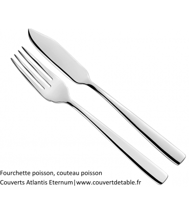 Atlantis fourchette poisson, couteau poisson Eternum inox 18/10 |  www.couvertdetable.fr