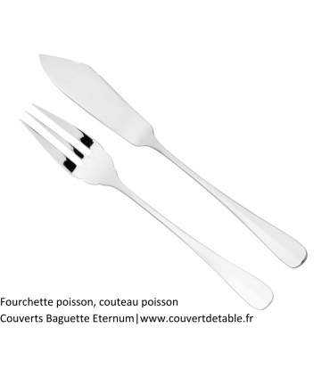 Baguette Signature, fourchette poisson, couteau poisson - couvert inox 18/10 Eternum  |  www.couvertdetable.fr