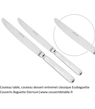 Couteau de table inox - Baguette - Vendu par 12 couverts