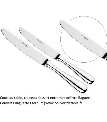 Baguette Signature, couteau Orfèvre - couvert inox Eternum  |  www.couvertdetable.fr